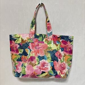 Vera Bradley City Shopper Tote Flowers Floral Superbloom Vinyl XL 15x20"